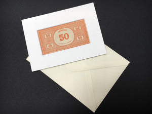 Vintage Monopoly Card - Hand Made £50/$50