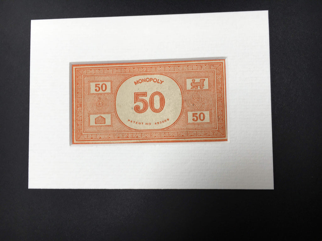 Vintage Monopoly Card - Hand Made £50/$50