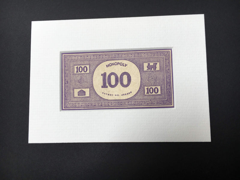 Vintage Monopoly Card - Hand Made £100/$100